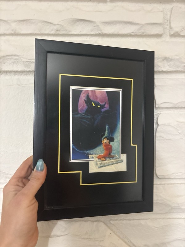Vintage Disney Fantasia Framed Mickey  Mouse Art Rare