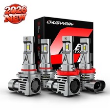 9005 H11 LED Headlight Super Bright Bulbs Kit 8000K White 10000LM High Low Beam