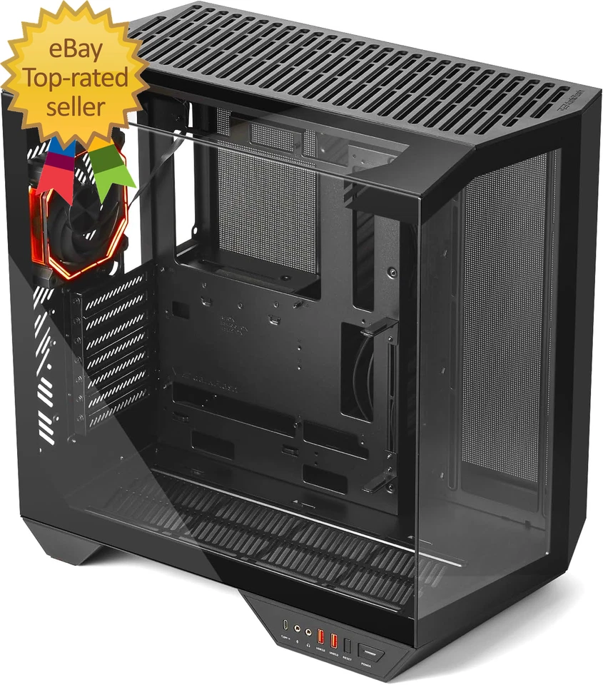Full-Tower ATX Gaming PC Case Back Plug-In Motherboard, Dual-Chamber Panoramic - Image 2 of 4