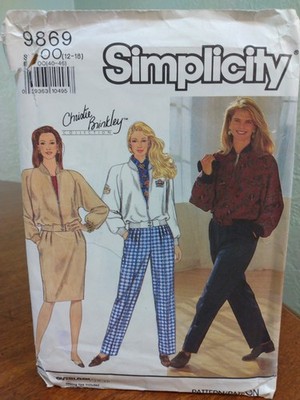 Simplicity 9869 Sewing Pattern Misses Pants Skirt Jacket Sz 00(12-18) NOS Uncut