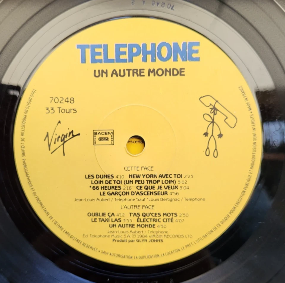 Telephone  Un Autre Monde - LP 33T Original Fra 1984 Inner Sleeve (EX/EX) - Photo 4/4