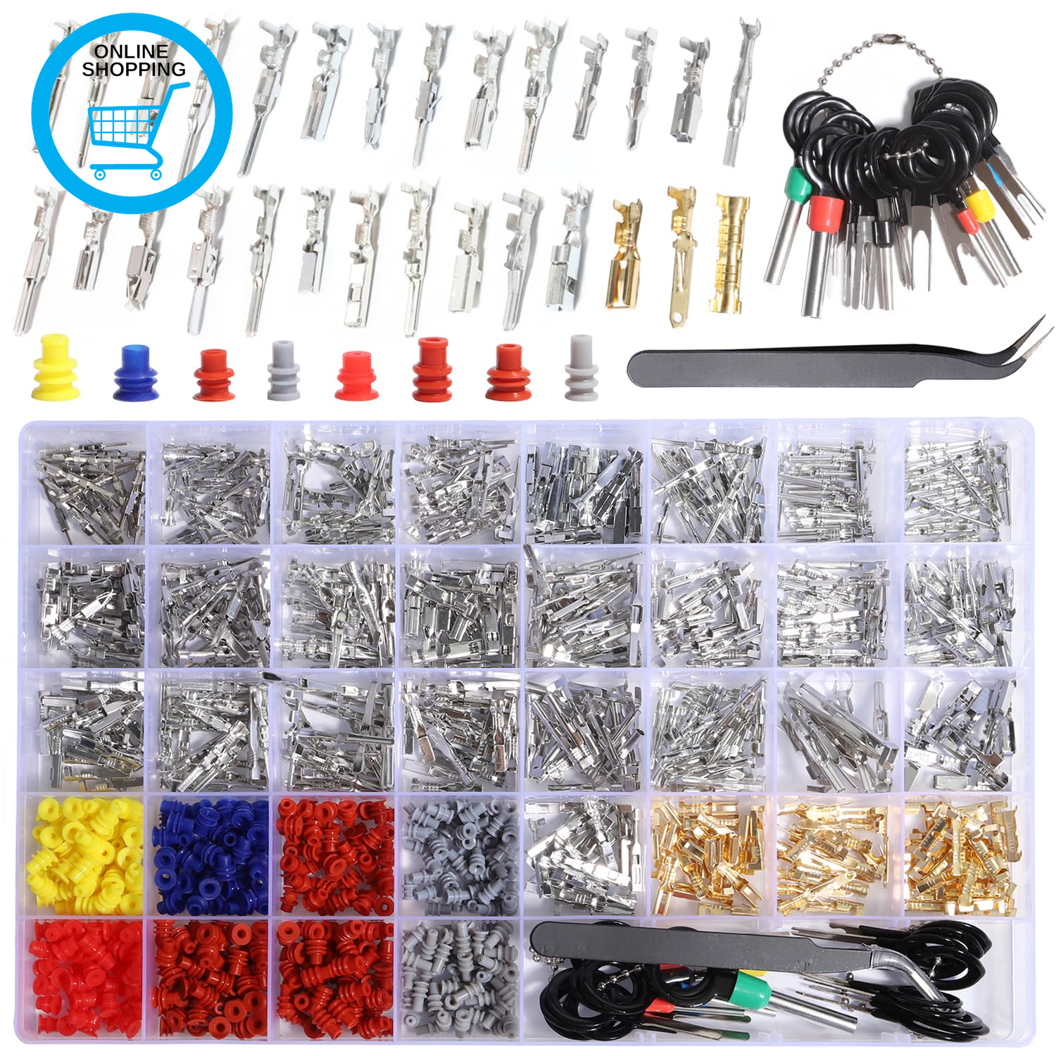 Connector Pins Kit Crimped Terminal Pin Automotive Car Electrical 1/1.5/1.8/2.2/