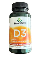 Highest Potency 5000 IU 125 mcg Swanson Vitamin D3 250 softgels FOR BONE HEALTH
