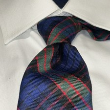 VTG Brooks Brothers Makers Tie Tartan Plaid Silk Wool Made USA Hand Block