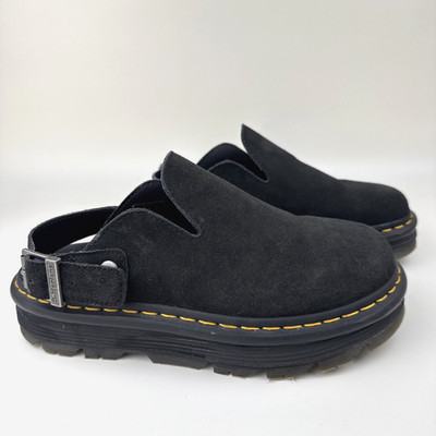 Dr. Martens Zebzag Slingback Platform Black Suede Mule Size Men s 8 / Women s 9
