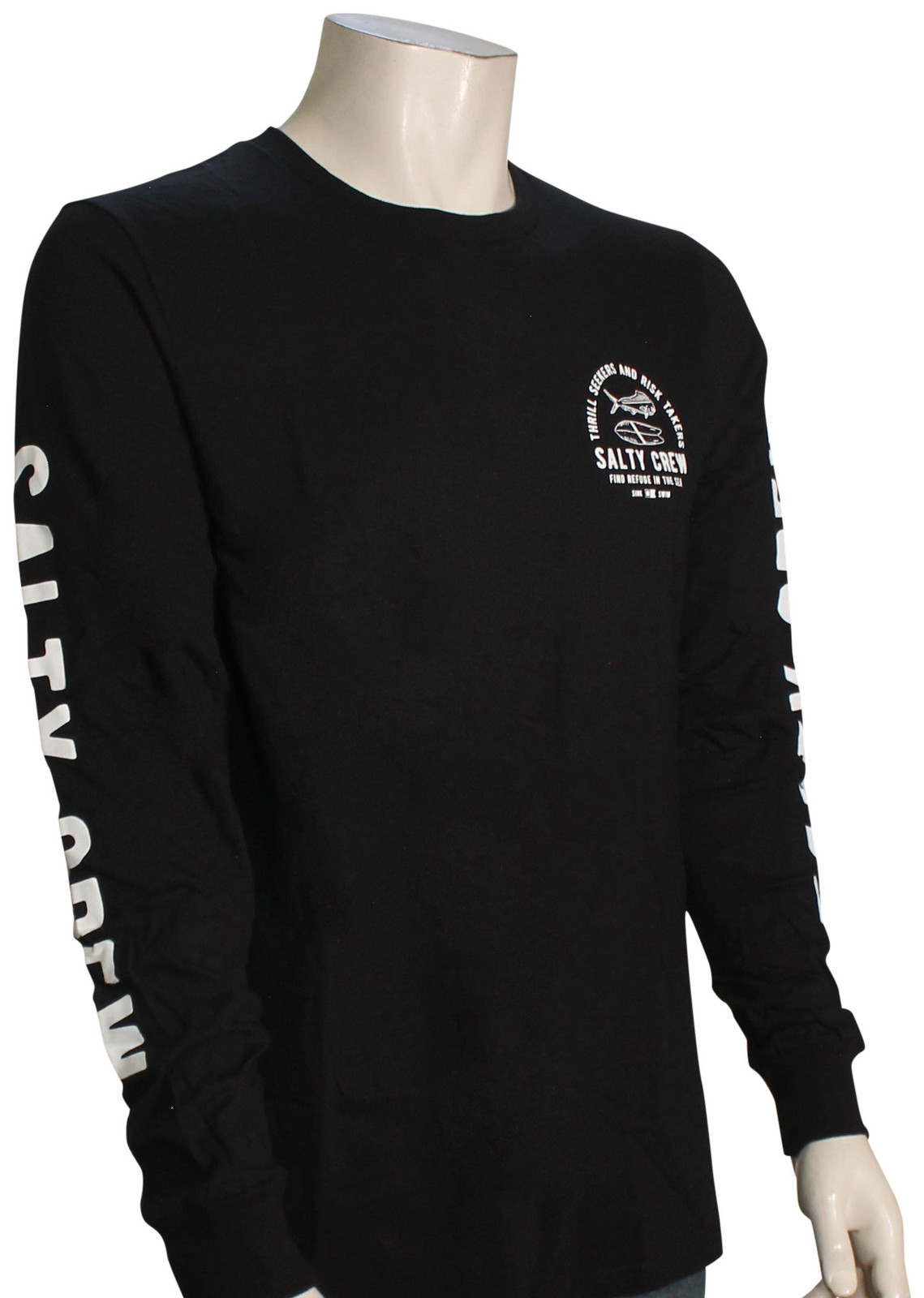 Футболка Salty Crew Lateral Line LS черная новинка 6390₽