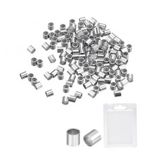 150Pcs 2.5x2.5mm Crimp Tube Beads Jewelry Making Crimp End Spacer Bead, Silver