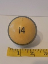 Vintage No. 14 Striped Green White Pool Ball Billiard 2" Replacement H 