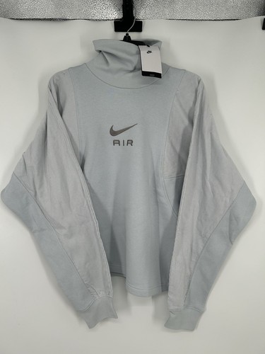 Nike Air Oversized Center Swoosh Hick Neck Turtleneck Cropped DQ6924-043 Large