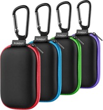 4 Pack Earbuds Carrying Case with Carabiner, Portable Earphone Cable Organizer