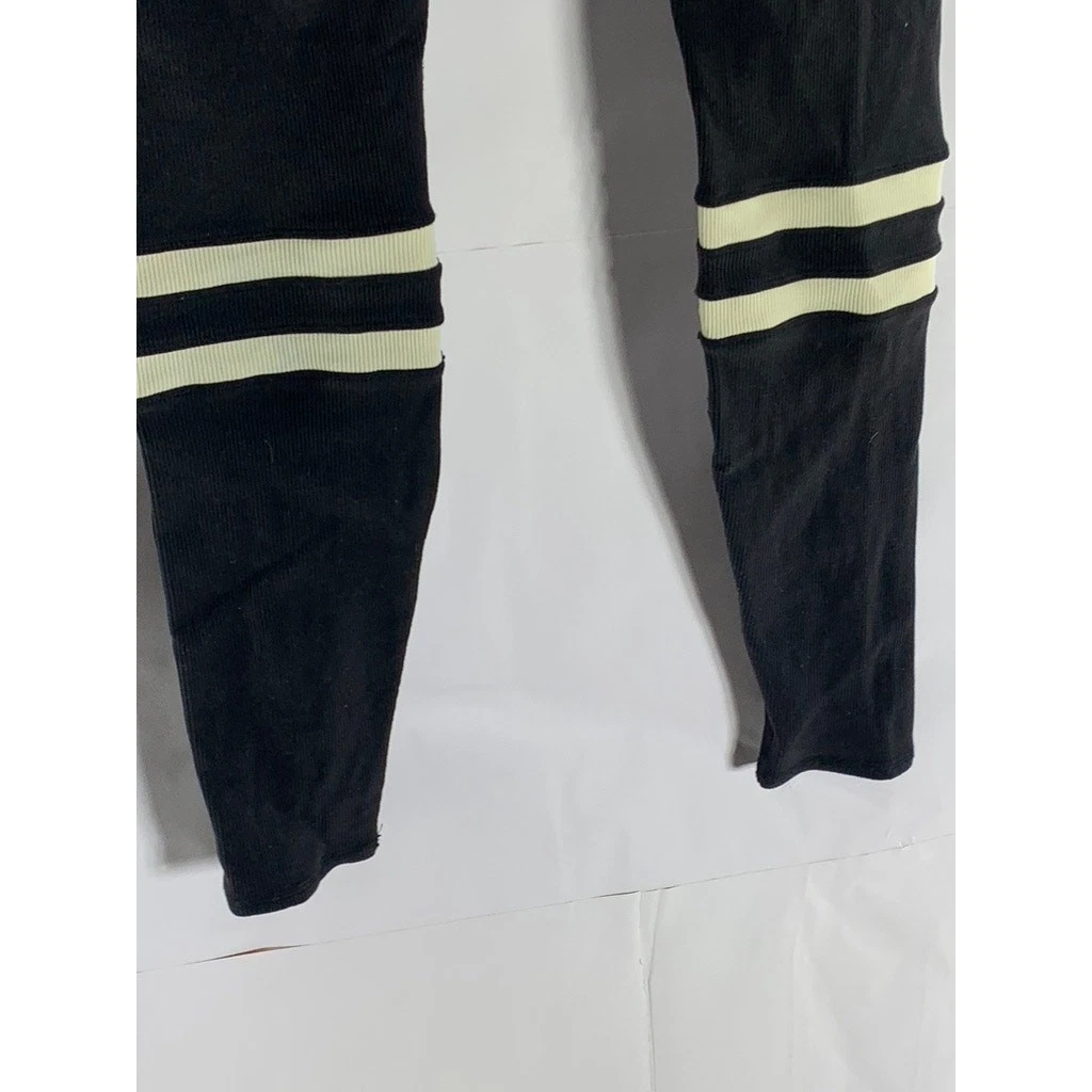 alo-yoga legit striped high-rise pull-on leggings