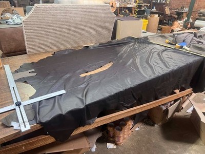Dark Brown Leather Hide Upholstery Full Cowhide 50 Square Feet