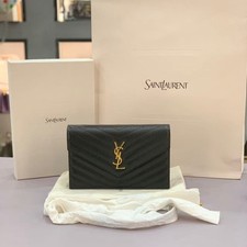 YSL Saint Laurent Cassandre Envelope WOC Grain De Poudre Leather Duties Paid 