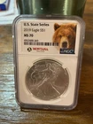 U.S. Mint American Eagle Silver 1 oz MS 70 NGC 2019 Montana