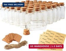 32PCS 40ml Small Glass Bottles with Cork Lids, Mini Jars Glass Vials with Wooden