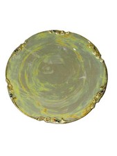 Limoges Hand Painted Porcelain Plate W/ Gold & Colorful Rim Design-J P L FRANCE