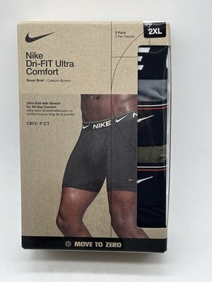 NEW PACK NIKE MENS DRI-FIR ULTRA COMFORT BOXER BRIEF 2XLARGE