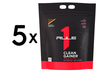 5 x Rule One R1 Clean Gainer, Chocolate Peanut Butter - 4350g (14,94 EUR/kg)