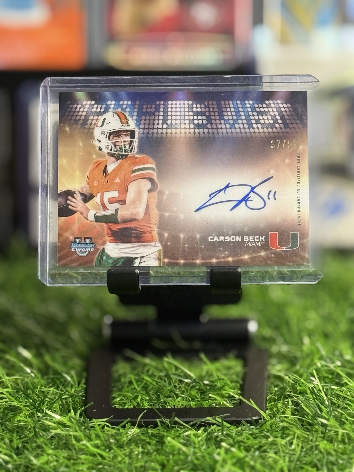 2025 Bowman Chrome U Carson Beck Campus Visit Insert Auto /99! Miami 🔥🔥