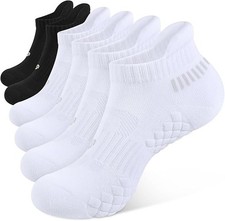 Mens Cushioned Socks Thick White Cotton Sports Running Trainer Ankle Socks Size