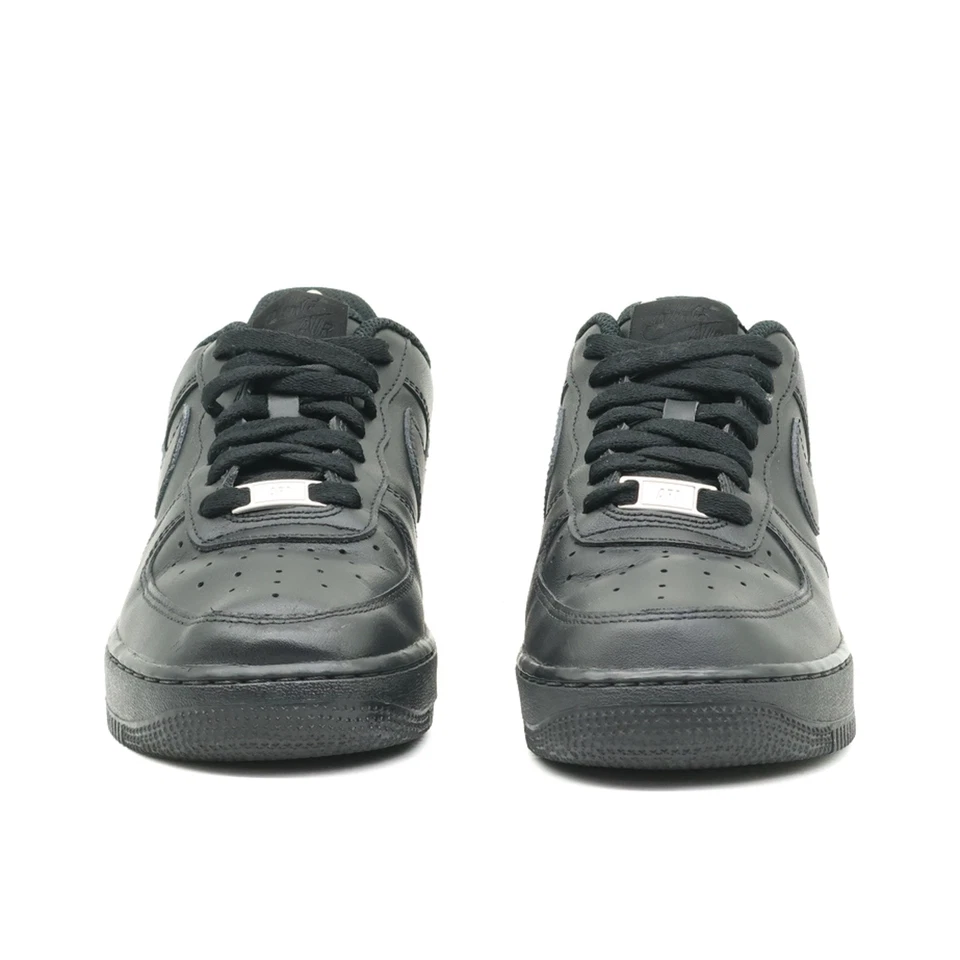 Nike Damen Air Force 1 Low Schuh Schwarz Leder Top Atmungsaktiv Sneaker EU 40 - Bild 4 von 4