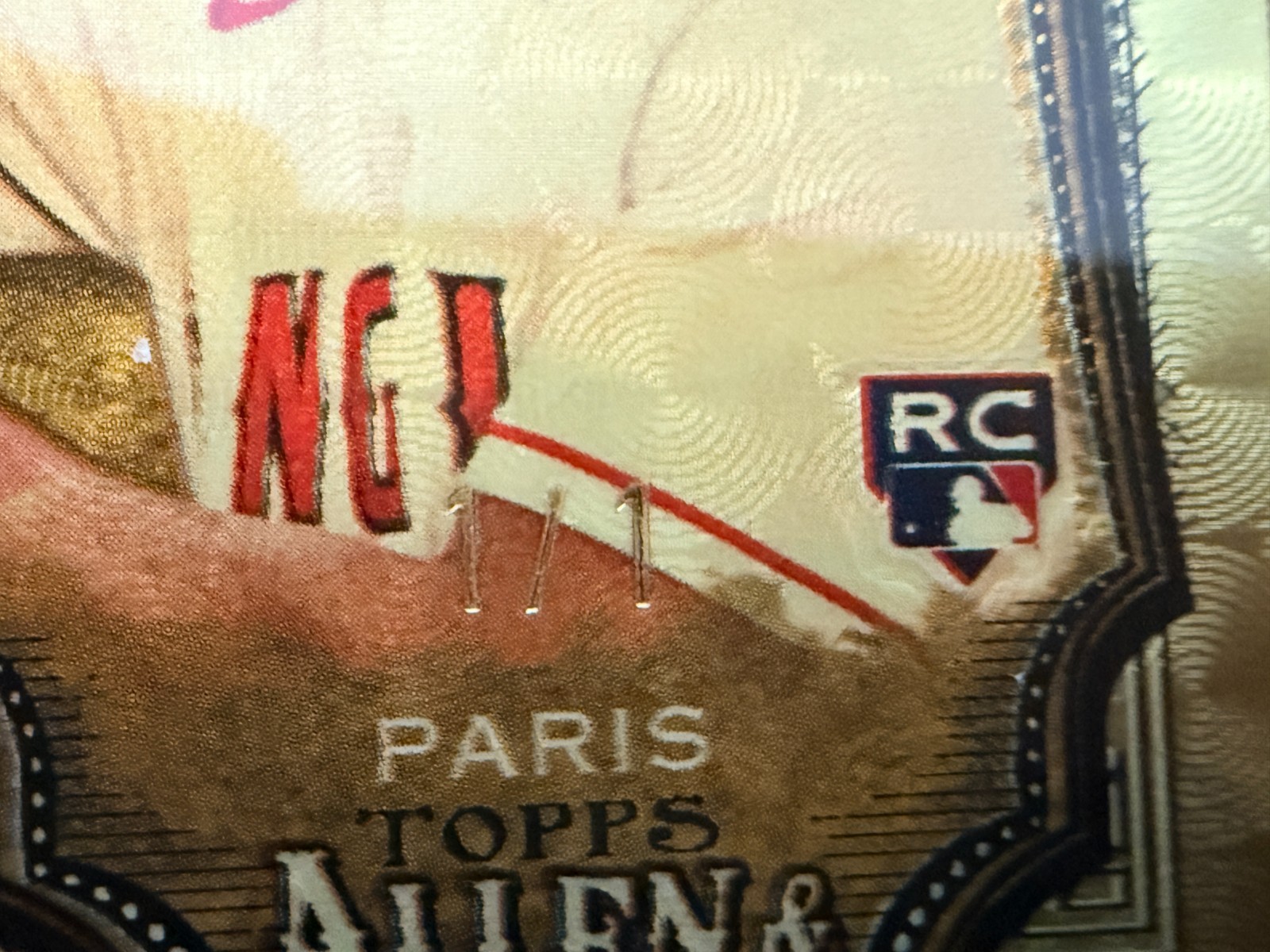 2024 Topps Allen & Ginter - Kyren Paris #56 Mini Gold Vinyl 1/1 Superfractor RC view 3