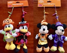 Disneyland Mickey Minnie Mouse Donald Daisy Duck Plush Strap Set Halloween Tokyo