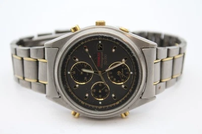 Seiko Titanium Chronograph SQ100 Watch Quartz Ref 7T32-6J20 Working