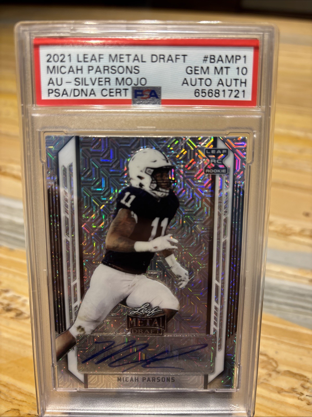 Micah Parsons Leaf Metal Draft Autographs #BAMP1 Silver Mojo