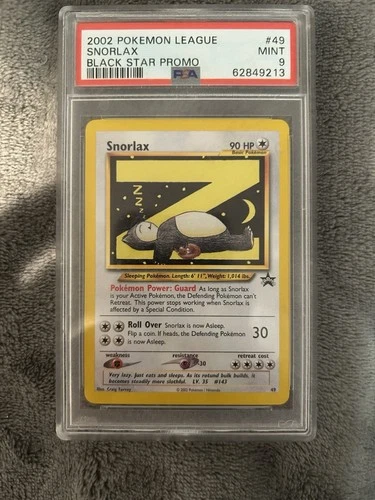 Pokémon Snorlax Wotc Promo 49/53 2002 Regular PSA 9 League Card English
