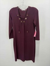 Pre-Owned Calvin Klein Purple Size 8 Short Long Sleeve Dress