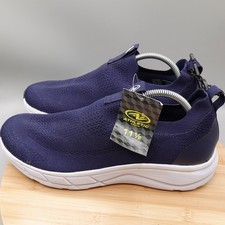 Athletic Works Shoes Mens 11.5 Navy Blue Slip On Memory Foam Athletic NWT Flaw