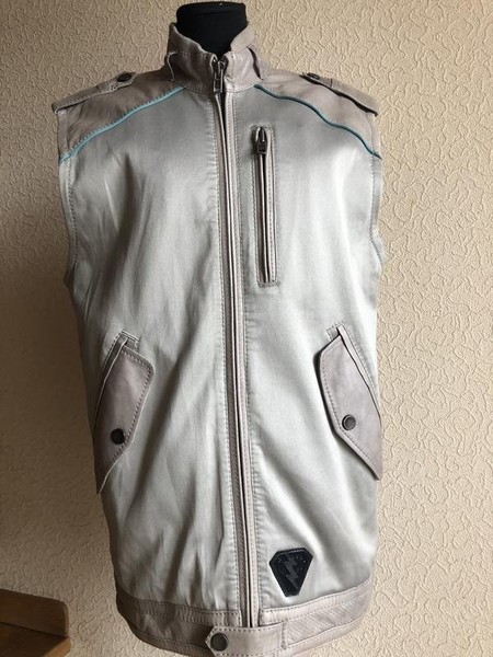Men Diesel Jacket Grey Leather 40 /L / 48