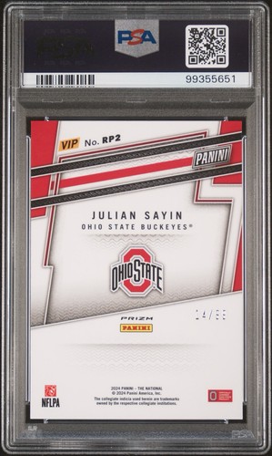 Julian Sayin /149 - Green Sparkle - 2024 Panini NSCC VIP Gold - Ohio State - Picture 2 of 2