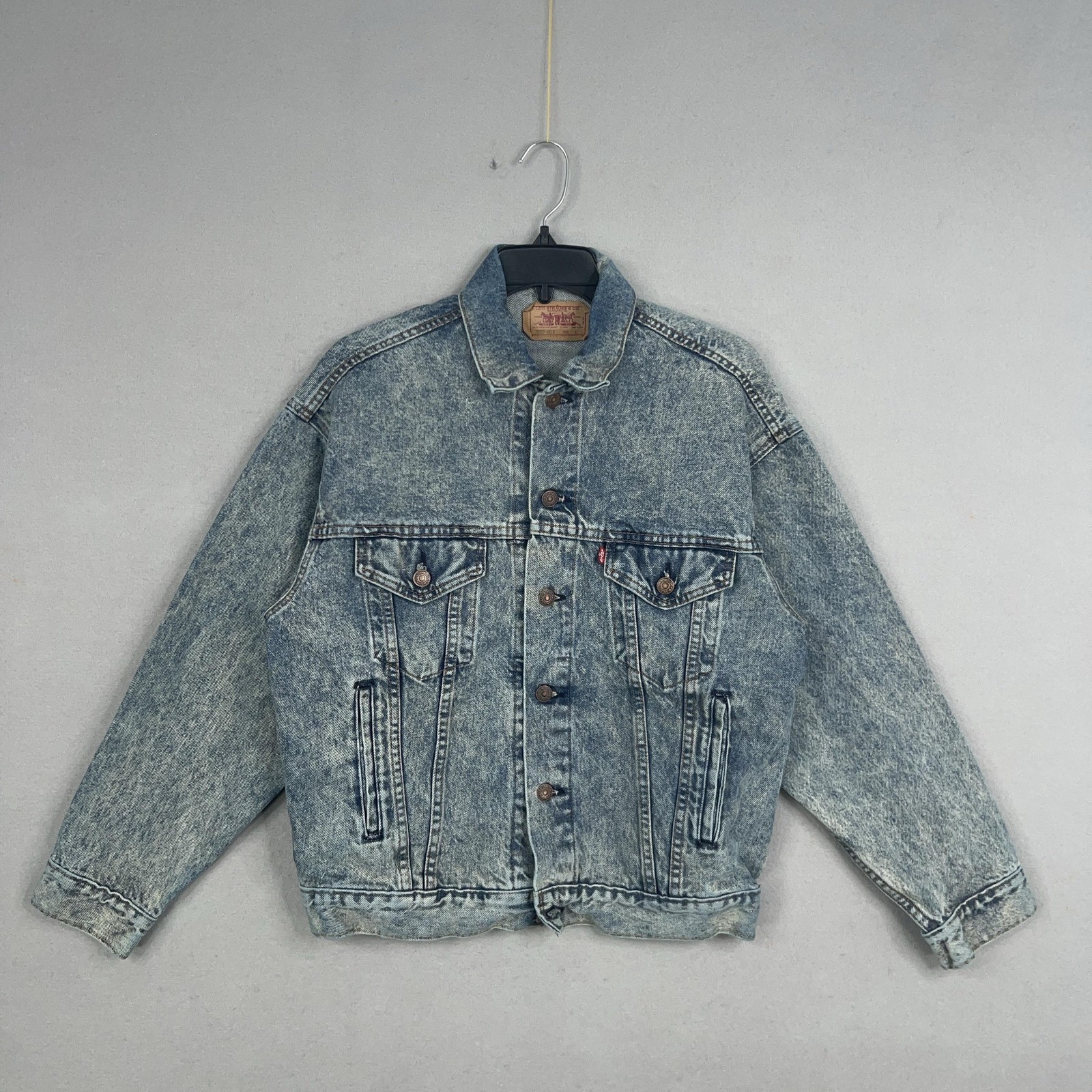 Vintage Levis Jacket Mens Small Blue Acid Wash Denim Trucker 80s USA Made Custom