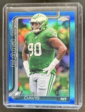 2025 Topps Chrome Jordan Davis Blue Refractor #/150 Eagles