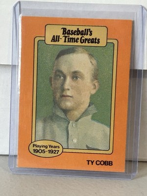 1987 Hygrade Baseball's All-Time Greats - Ty Cobb Orange Border/Yellow Box on...