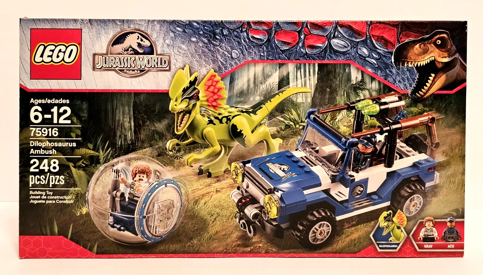 DILOPHOSUARUS AMBUSH Jurassic World LEGO Set #75916 NEW Sealed RETIRED Unopened