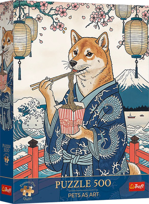 NEW TREFL Jigsaw Puzzle 500 Pieces Premium Pets as Art Shiba's Noodle Meditation