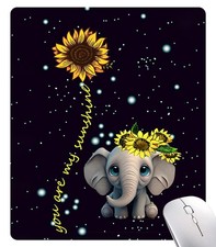 DIGTIALL Mouse Pad Elephant Sunflower 7x5.8 inch Small, 