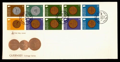 DR WHO 1980 BAILIWICK OF GUERNSEY FDC COIN CACHET BLOCK M66727