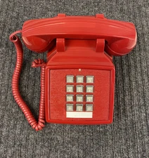 Cortelco 250047-VBA-20M Single Line Desk Telephone - Red