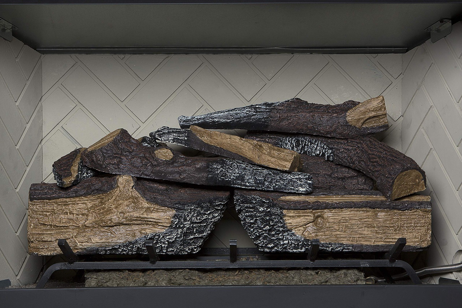 Country Split Oak Vented Dual Burner Log Set for Natural Gas Fireplace, 24-Inch