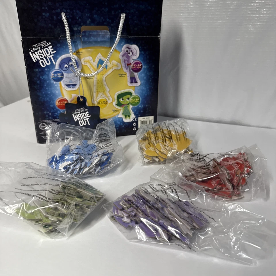 Disney Store Exclusive Pixar Inside Out Emotions 5 in 1 Puzzle NIB Complete - Image 3 of 4