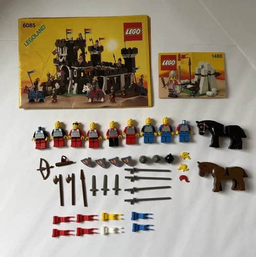 LEGO 6085 BLACK MONARCH’S CASTLE manual minifigures weapons horses VINTAGE books