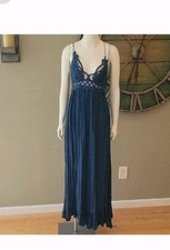 Free People Adella Maxi Dress Boho Crochet Lace Light Airy Skirt Tiered Hem