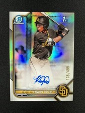 2022 BOWMAN CHROME 1ST AUTOGRAPH REFRACTOR AUTO YENDRY ROJAS /499 Q0736 