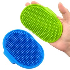 2-Pack Pet Grooming Bath Brush Set for Dogs  Cats, Soft Shampoo Massage Comb...