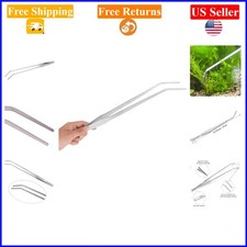 15 Inch Curved Tip Stainless Steel Aquarium Tweezers for Fishtank  Reptile F...
