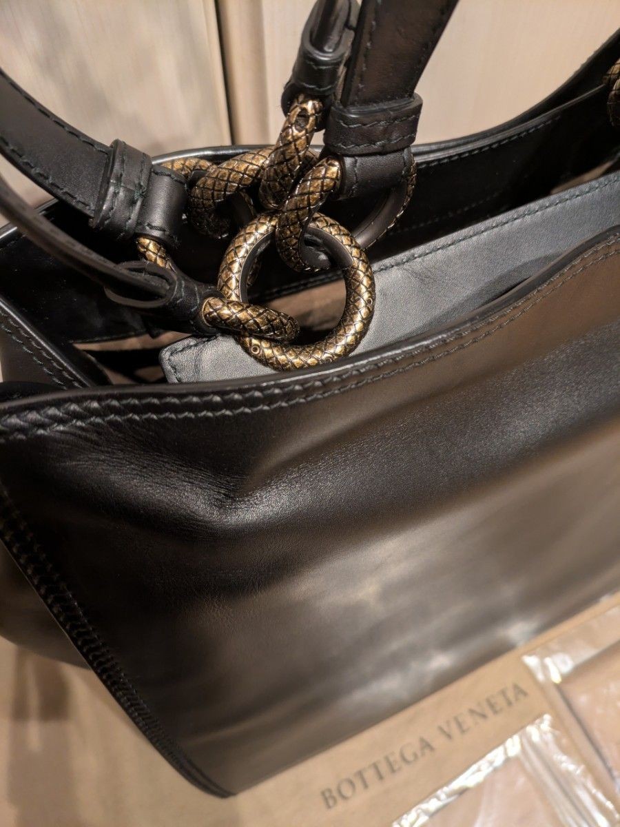 Bottega Veneta Black Leather Tote Bag 50th Anniversary Excellent Condition thumbnail 5